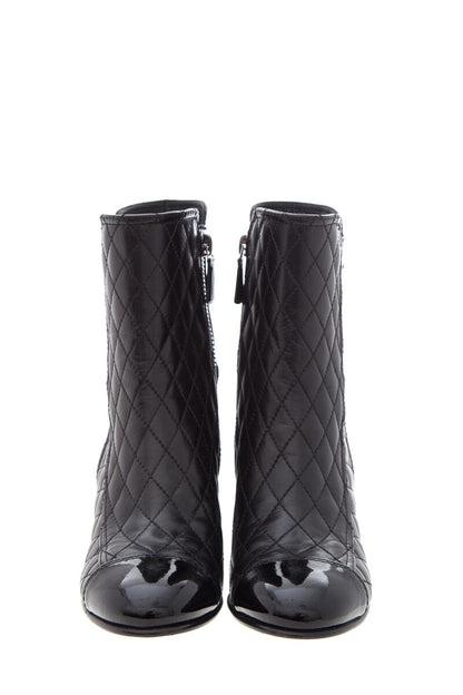 Chanel Black Quilted Leather Boot SZ 38