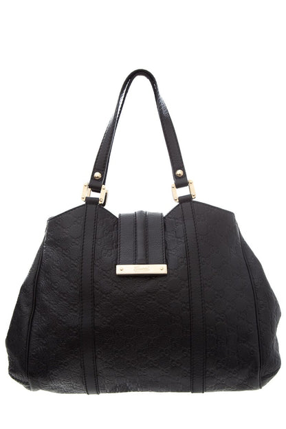 Gucci Black Web Hobo Guccissima Leather HandBag