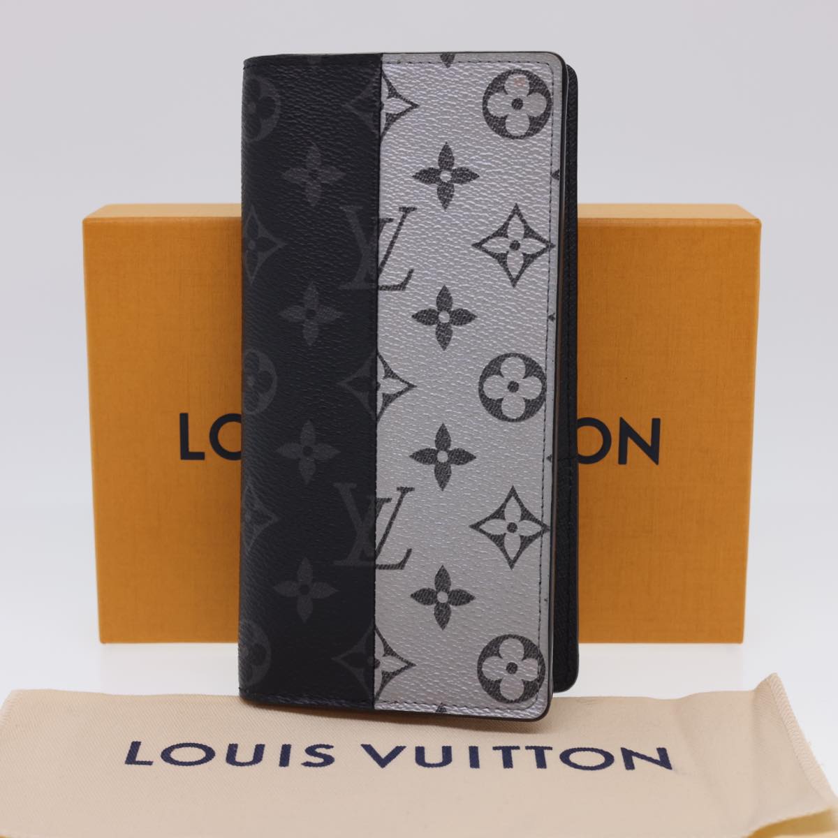 LOUIS VUITTON Eclipse Split Portefeuille Braza Long Wallet M63027 LV Auth 40074A