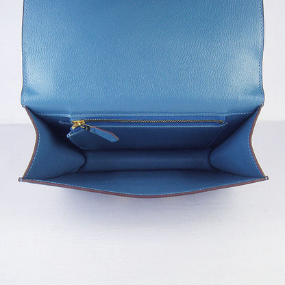 Hermes Constance Cowskin Leather Bag H017 blue golden