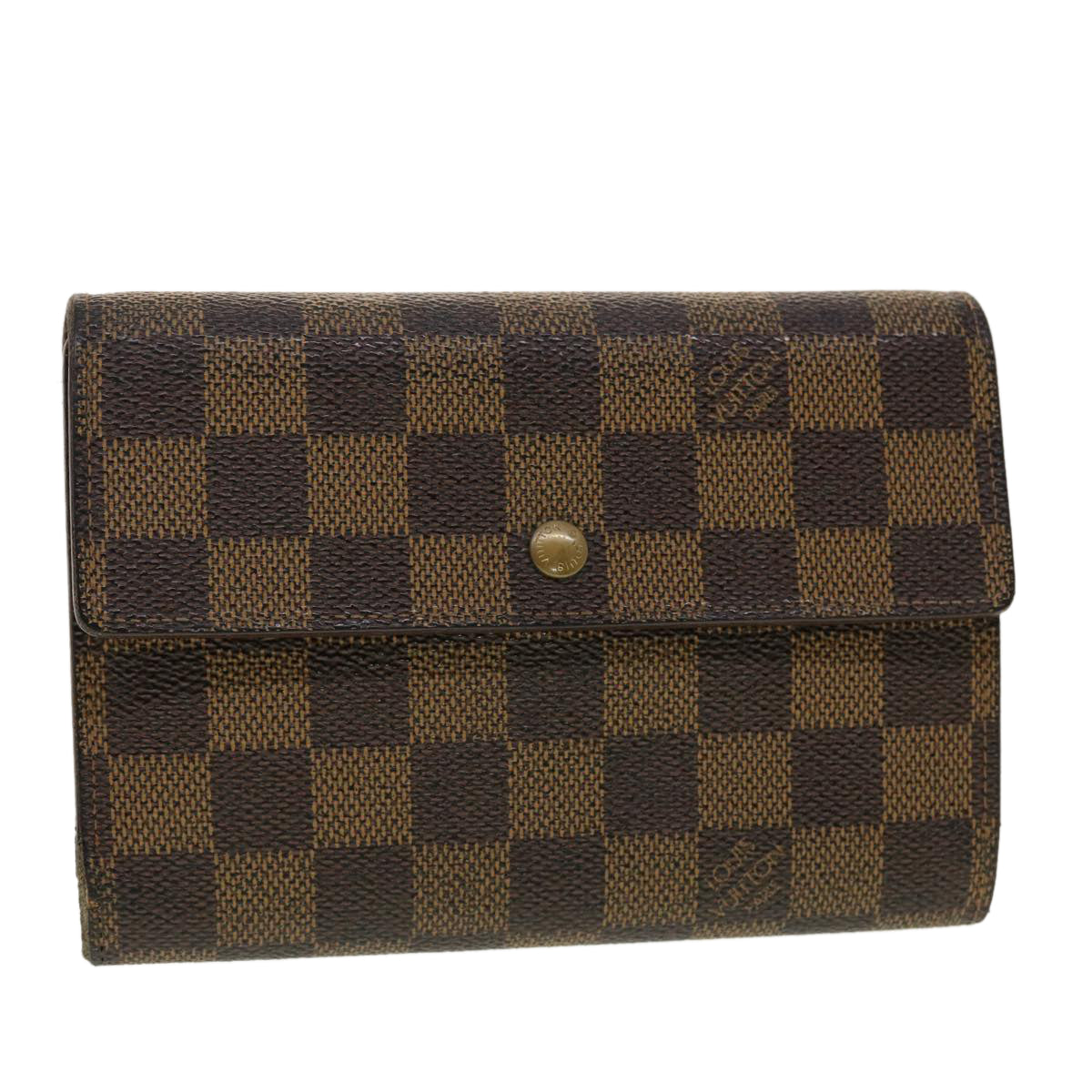 Louis Vuitton  Damier Ebene Porte Tresor Etui Papie Wallet N61202 LV Auth 40582