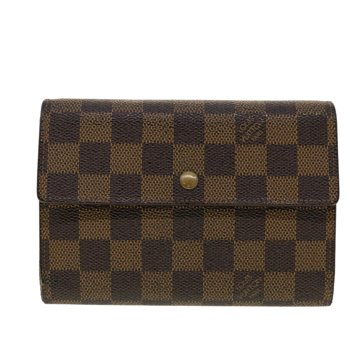 Louis Vuitton  Damier Ebene Porte Tresor Etui Papie Wallet N61202 LV Auth 40582