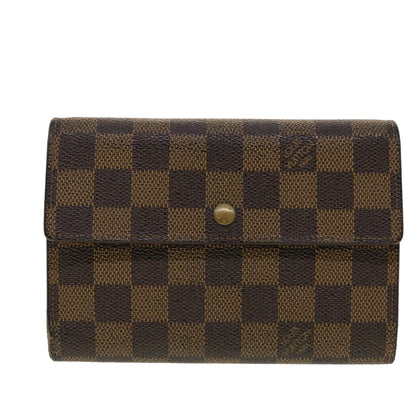 Louis Vuitton  Damier Ebene Porte Tresor Etui Papie Wallet N61202 LV Auth 40582