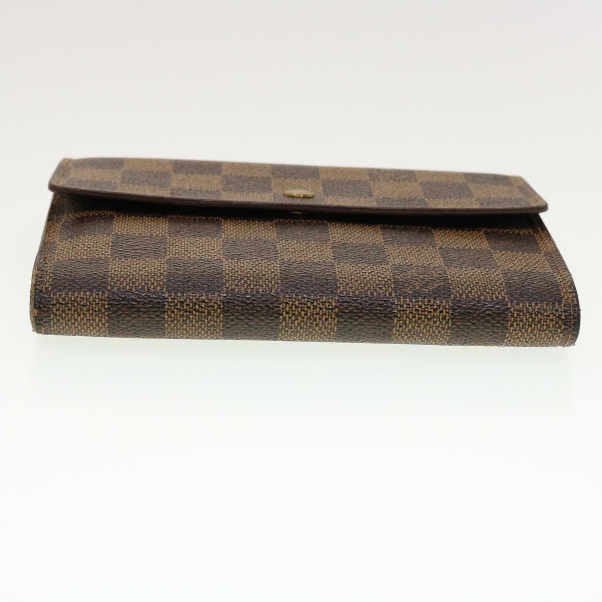 Louis Vuitton  Damier Ebene Porte Tresor Etui Papie Wallet N61202 LV Auth 40582