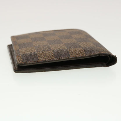 Louis Vuitton  Damier Ebene Portefeuille Marco Bifold Wallet N61675 LV Auth 40636