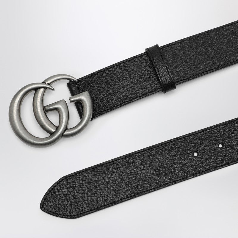 Gucci Belt With Silver-Tone Double G Buckle Men