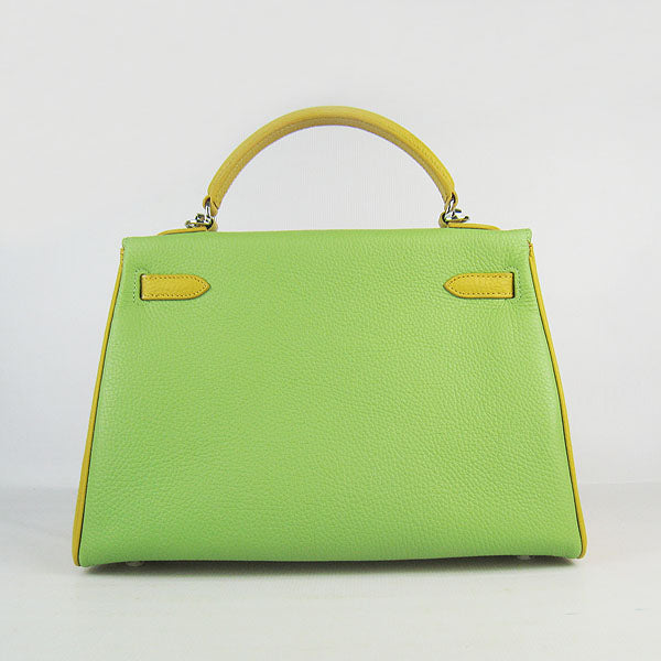 Hermes Kelly 32cm Togo red/green/yellow silver