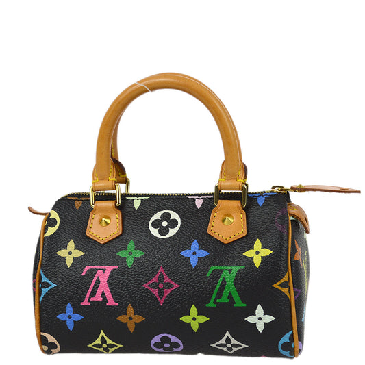 Louis Vuitton 2009 Black Multicolor Mini Speedy Handbag M92644