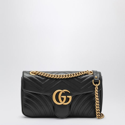 Gucci Black Gg Marmont Small Shoulder Bag Women