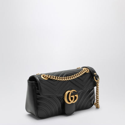 Gucci Black Gg Marmont Small Shoulder Bag Women