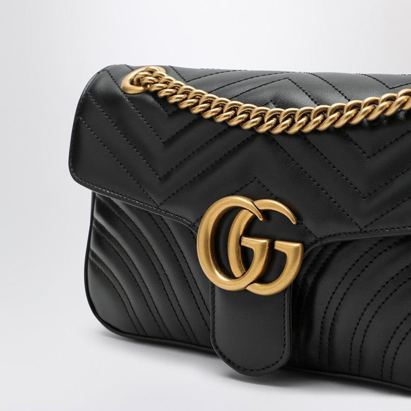 Gucci Black Gg Marmont Small Shoulder Bag Women