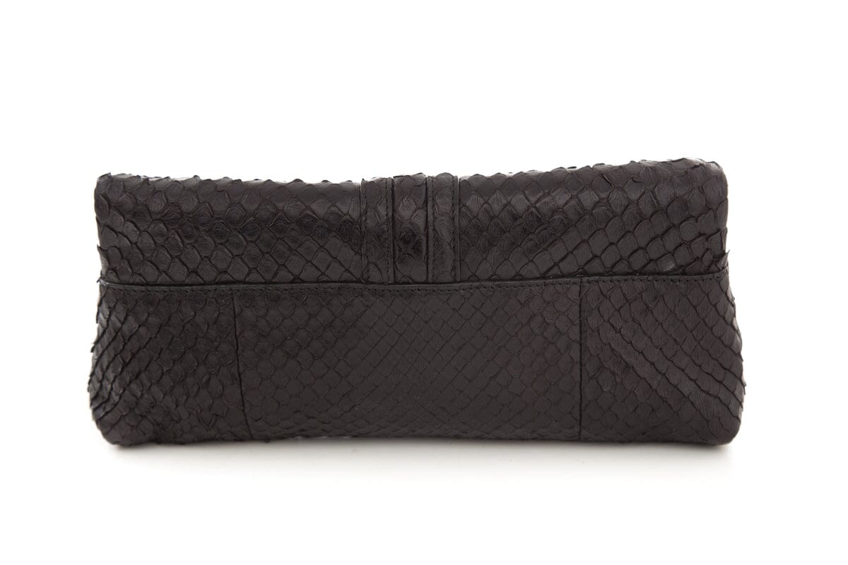 Gucci Black Python Clutch