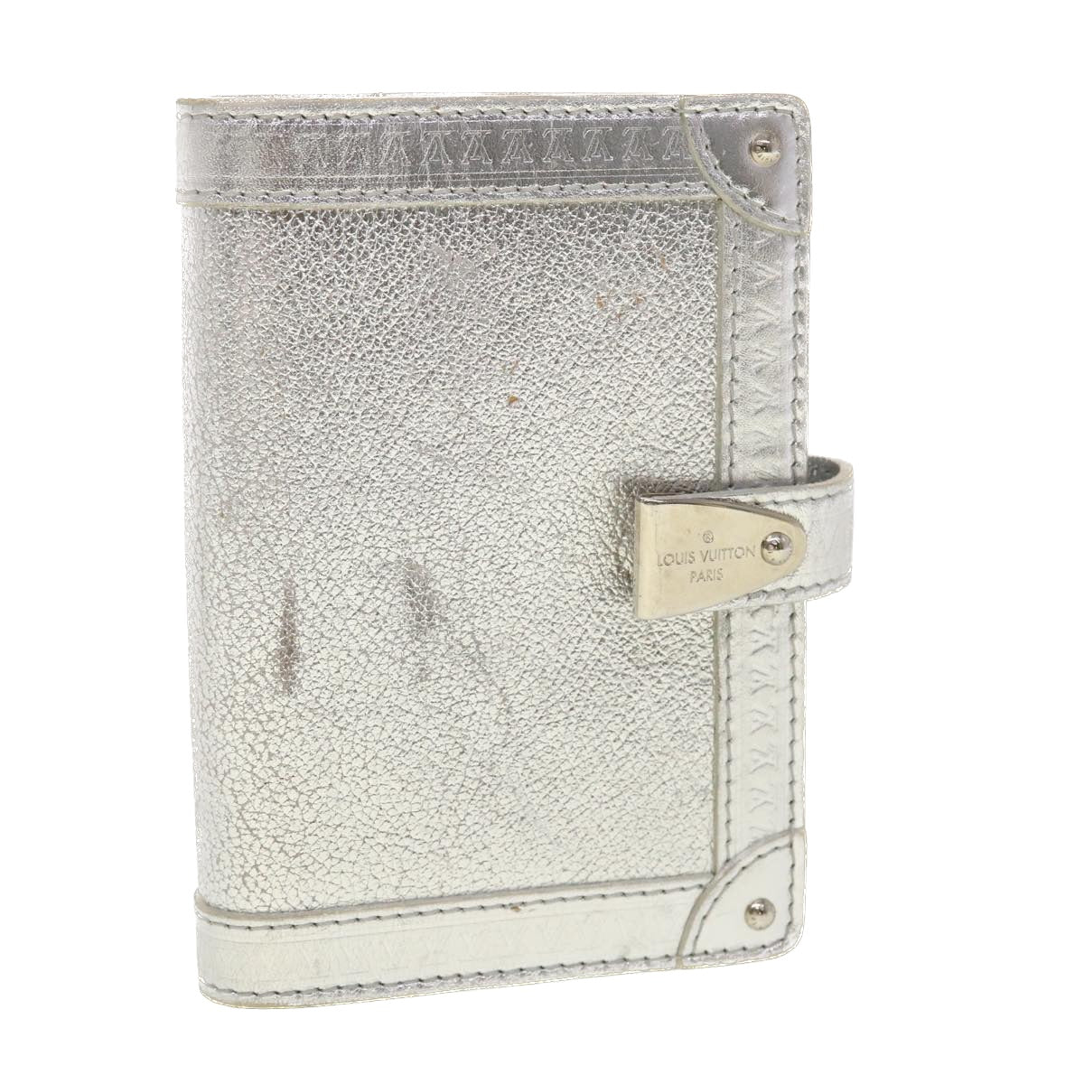 LOUIS VUITTON Agenda Partner Day Planner Cover Suhari Silver R21032 Auth 45096