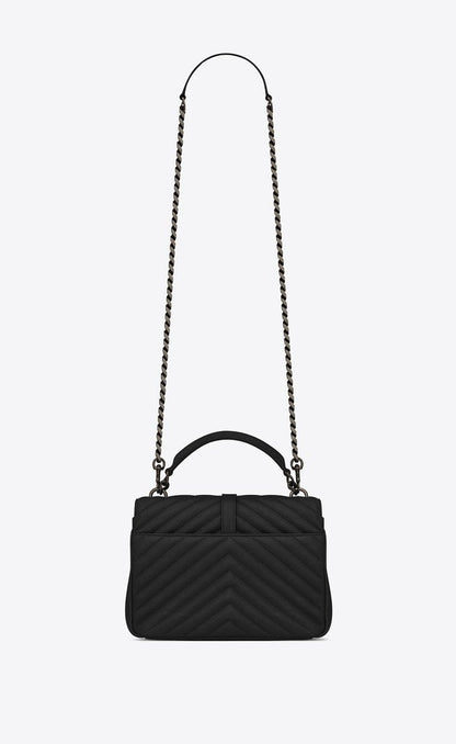 Saint Laurent Classic Medium College Monogram Black SiLouis Vuitton er-Toned