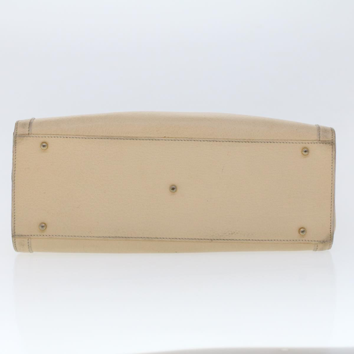 GUCCI Bamboo Hand Bag Leather Beige  45863