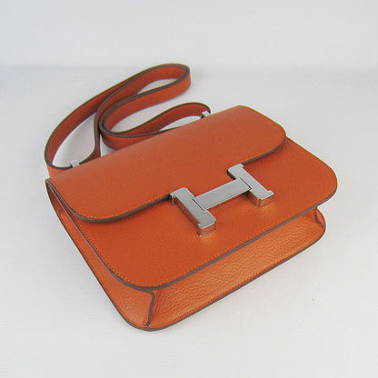 Hermes Constance Cowskin Leather Bag H017 orange silver