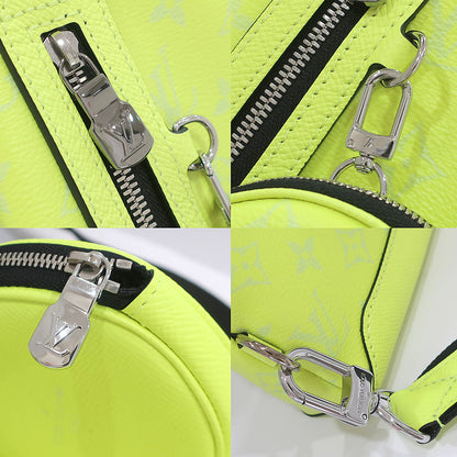 Louis Vuitton Duo Sling Bag Taigaama M30945/ Monogram Canvas Tiger Leather Fluorescent Yellow Silver   Preservation Bag Box