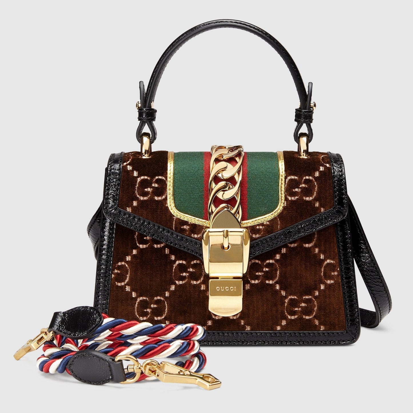 Gucci SyLouis Vuittonie GG VeLouis Vuittonet Small Shoulder Bag Brown