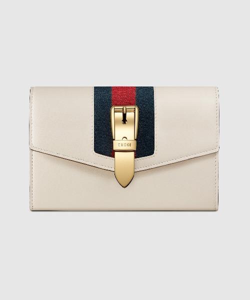 Gucci SyLouis Vuittonie Leather Mini Chain Bag White