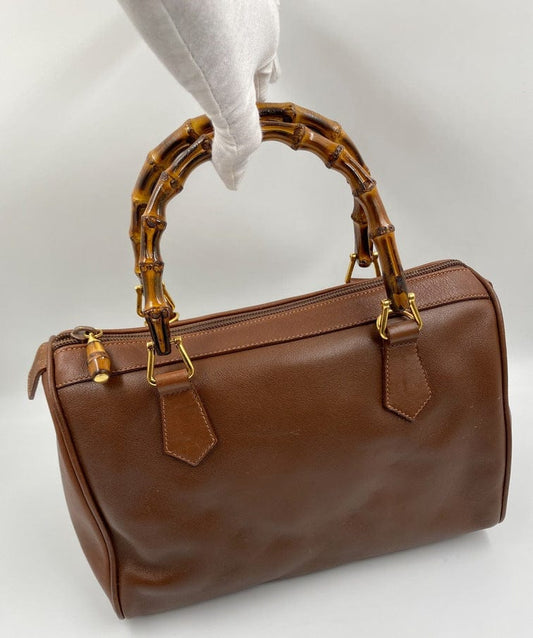 Gucci Brown Boston with Bamboo Handles