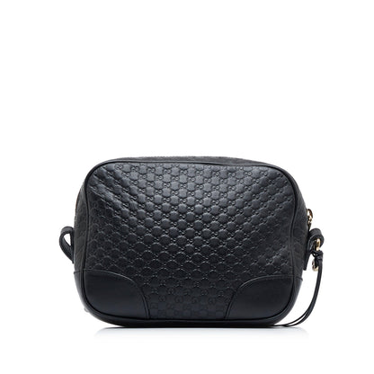 Gucci Bree Black MicroGuccisima Embossed Leather