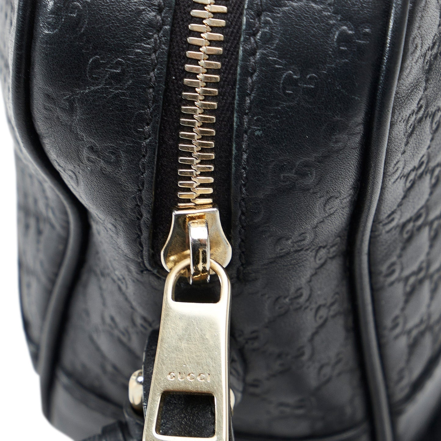 Gucci Bree Black MicroGuccisima Embossed Leather