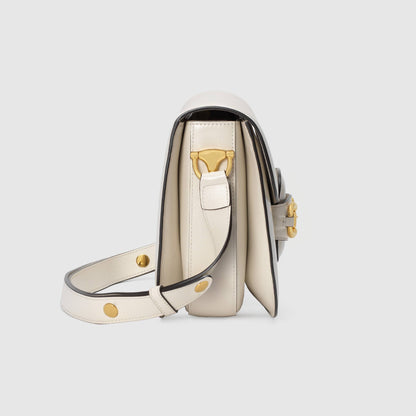 Gucci 1955 Horsebit Shoulder Bag White