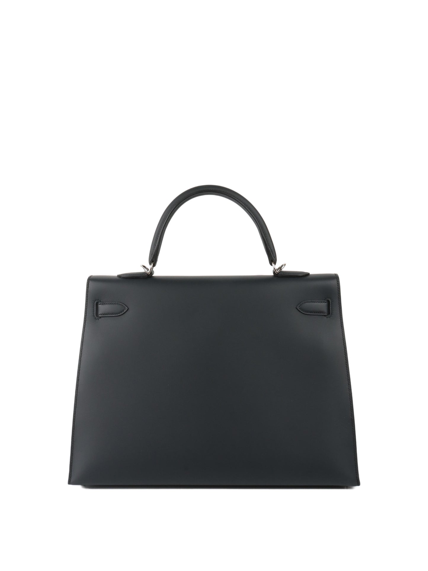 Hermes Kelly 32 Black Sombrero Leather PHW.