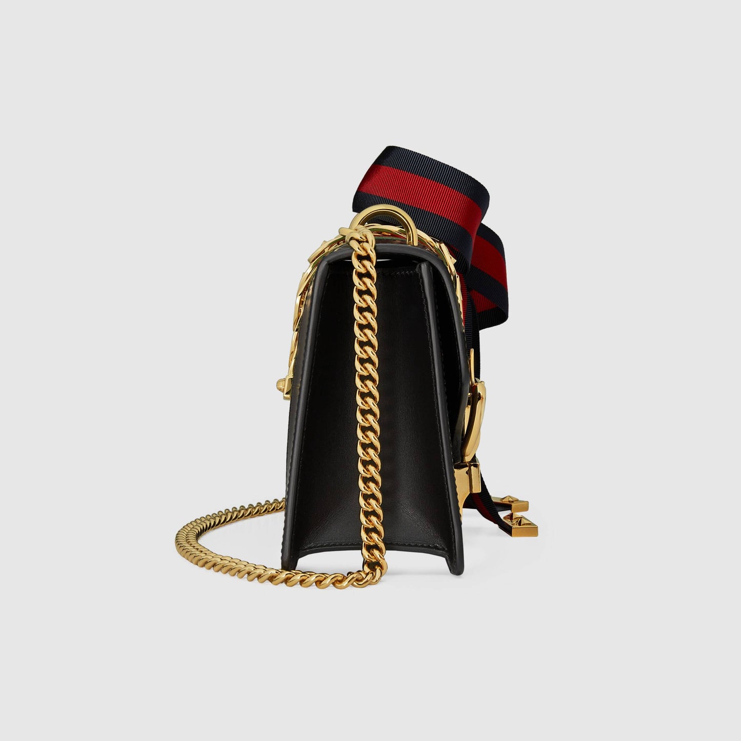 Gucci SyLouis Vuittonie Leather Mini Chain Bag Black