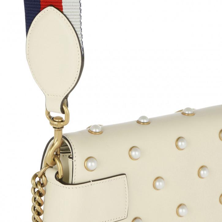 Gucci Broadway Leather Mini Bag White