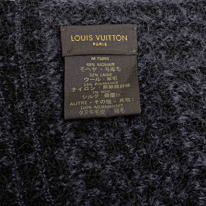 Louis Vuitton Elena Maffler M75091 Black Gr Wall for Silk  Louis Vuitton