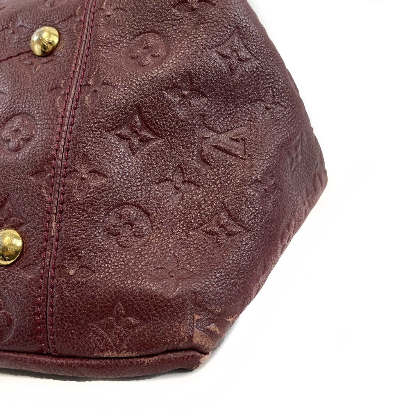 LOUIS VUITTON Empreinte Monogram Embossed Leather Artsy MM Burgundy Shoulder bag