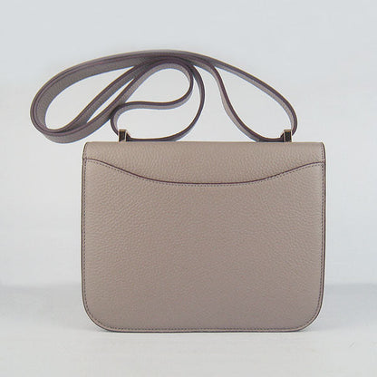 Hermes Constance Cowskin Leather Bag H017 grey Golden