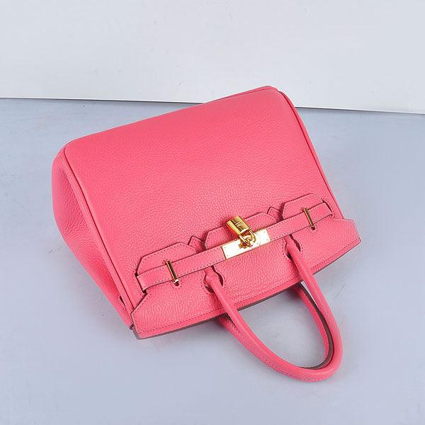 Hermes Birkin 30cm Togo Leather Handbags Lip Pink Golden