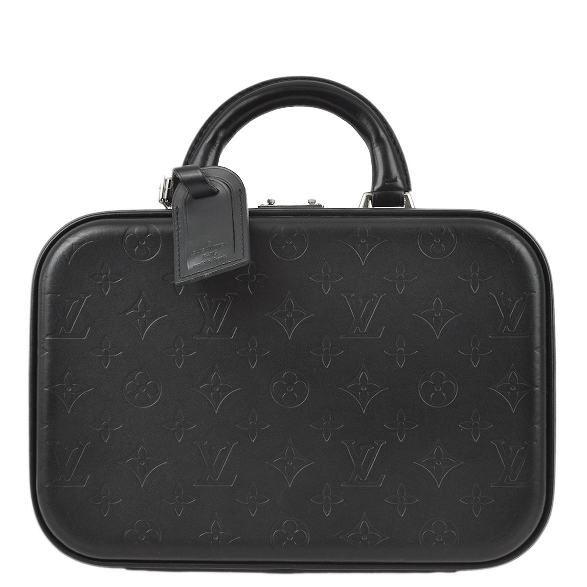 Louis Vuitton 2001 Black Monogram Glace Valisette PM Handbag M92235