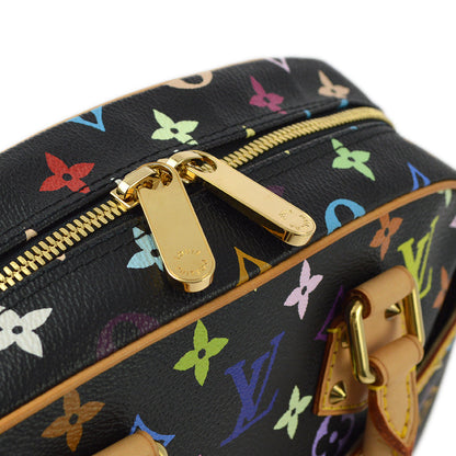 Louis Vuitton 2004 Black Monogram Multicolor Trouville Handbag M92662