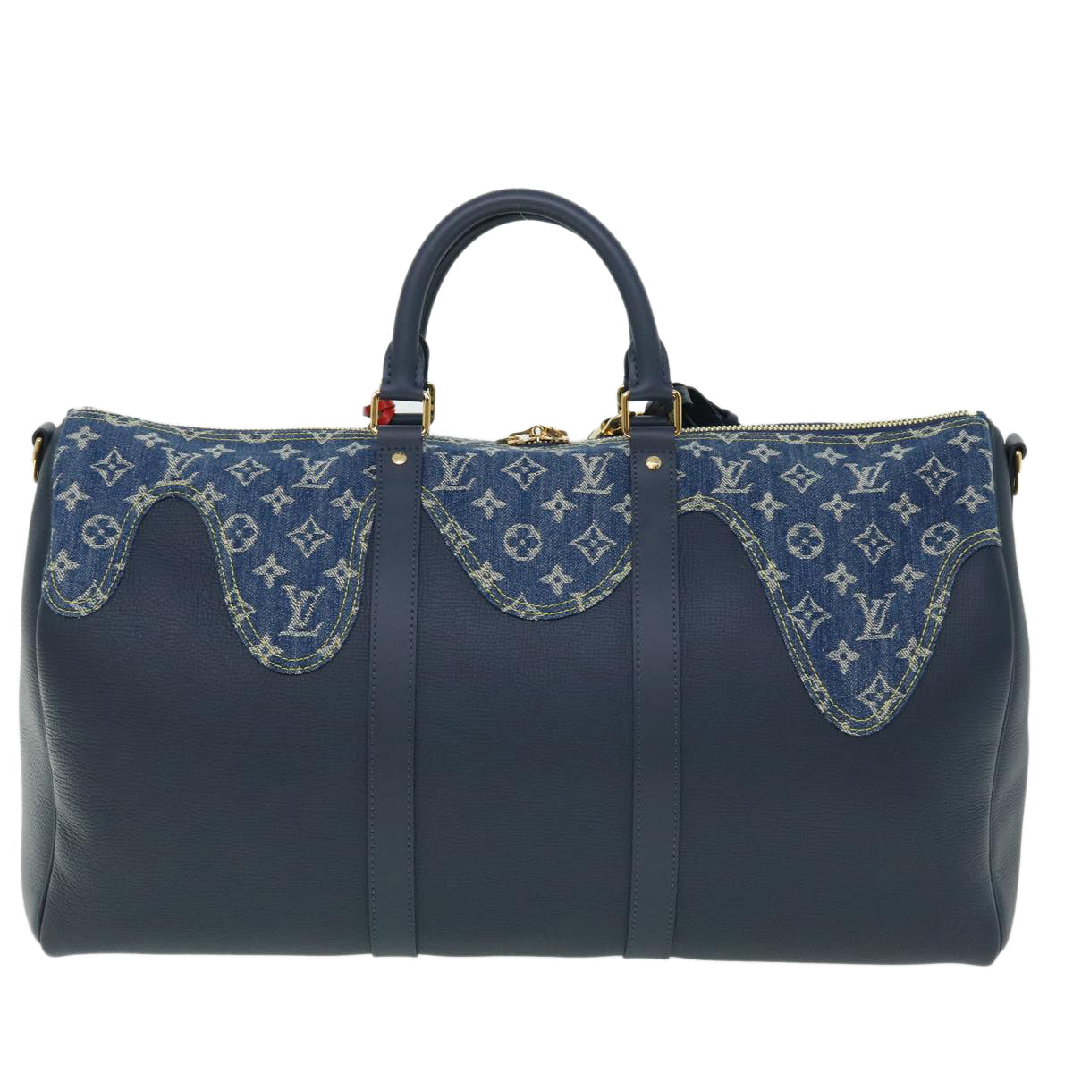 LOUIS VUITTON Denim LV Squared NIGO Keepall Bandouliere 50 M45975 Auth 51259A