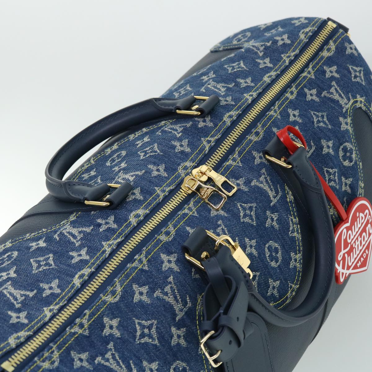 LOUIS VUITTON Denim LV Squared NIGO Keepall Bandouliere 50 M45975 Auth 51259A