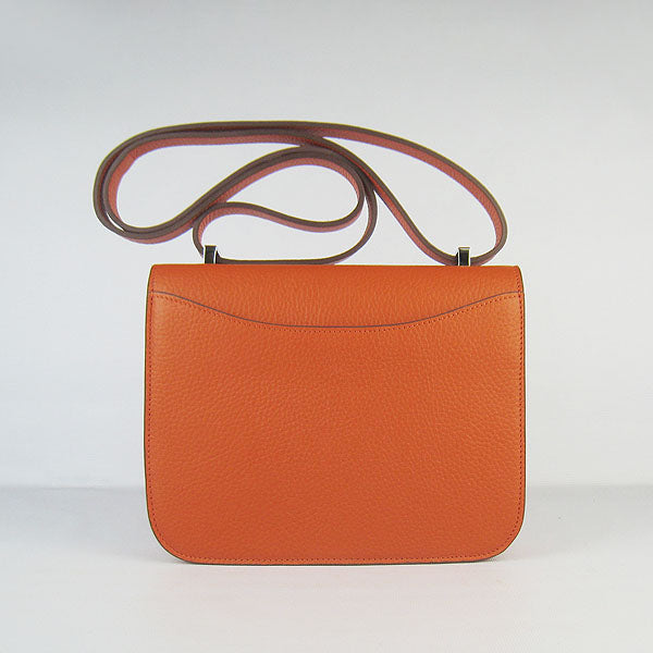 Hermes Constance Cowskin Leather Bag H017 orange silver