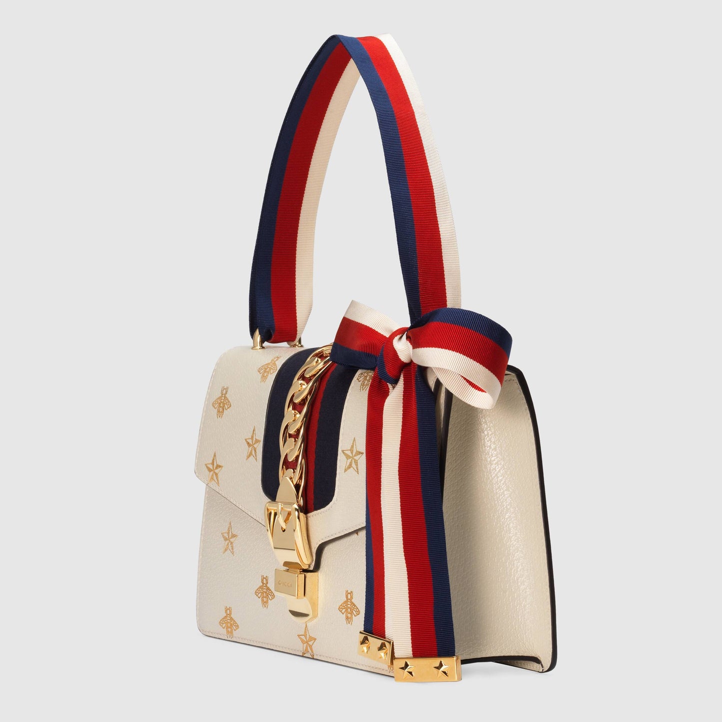 Gucci SyLouis Vuittonie Bee Star Small Shoulder Bag White