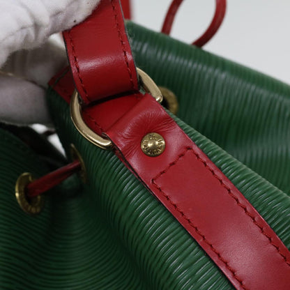 LOUIS VUITTON Epi Petit Noe Shoulder Bag Green Red M44147 LV Auth 53606