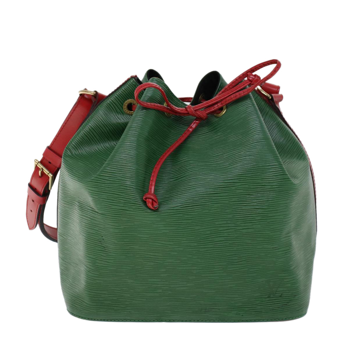 LOUIS VUITTON Epi Petit Noe Shoulder Bag Green Red M44147 LV Auth 53606