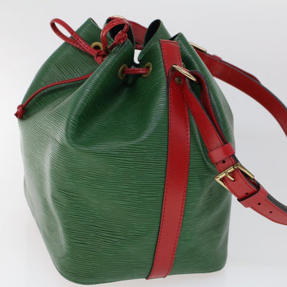 LOUIS VUITTON Epi Petit Noe Shoulder Bag Green Red M44147 LV Auth 53606