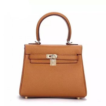 Hermes Kelly 25cm Togo Leather Bag Light Coffee Gold