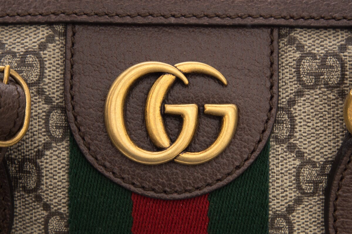 Gucci Brown Canvas  Monogram Duffle Bag