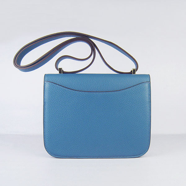 Hermes Constance Cowskin Leather Bag H017 blue golden