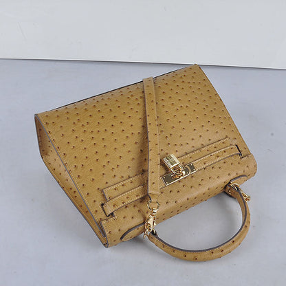 Hermes Kelly 32cm Ostrich Vein 6108 Apricot Golden