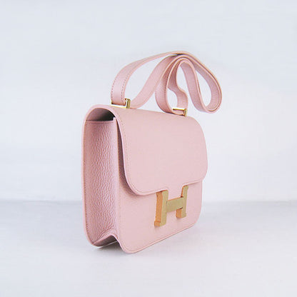 Hermes Constance Cowskin Leather Bag H017 pink golden