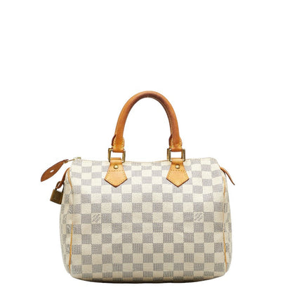 Louis Vuitton Damiere Azur Speed 25 Bag Mini Boston Bag N41371 White PVC Leather  Louis Vuitton