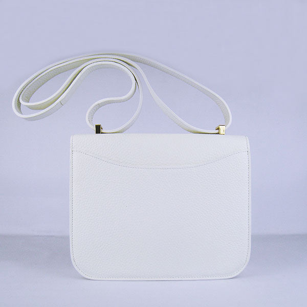 Hermes Constance Cowskin Leather Bag H017 white golden